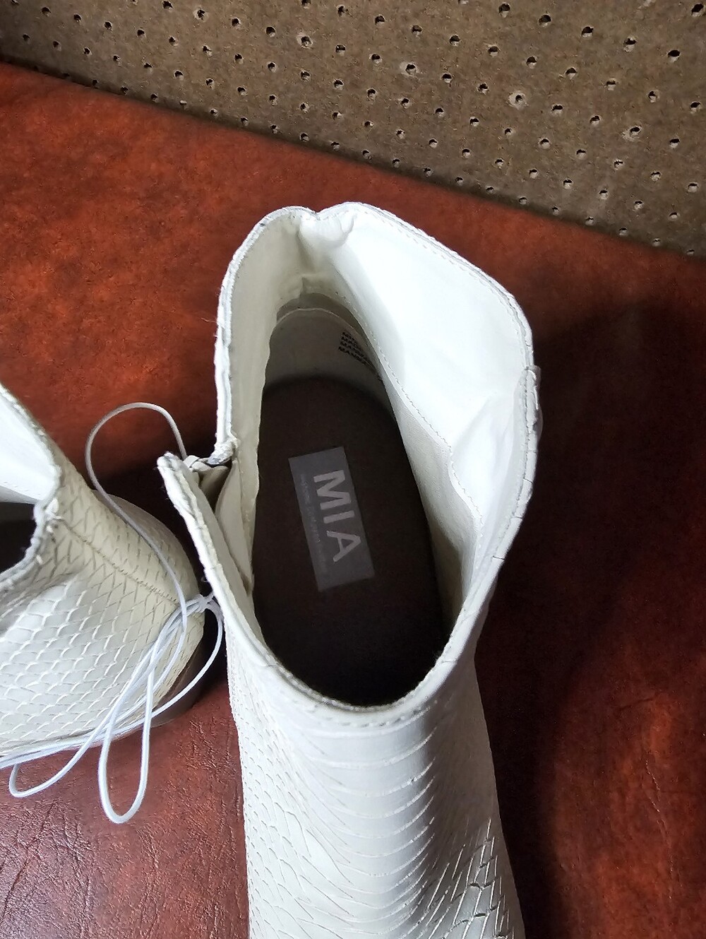 MIA Women's Ivory Textured Ankle Booties - Picture 5 of 11